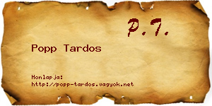 Popp Tardos névjegykártya